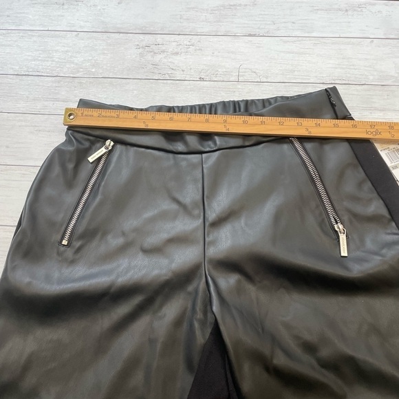 Michael Kors Ankle Faux Leather Leggings Women's 1 X Black Zippered-Pocket - Picture 6 of 10